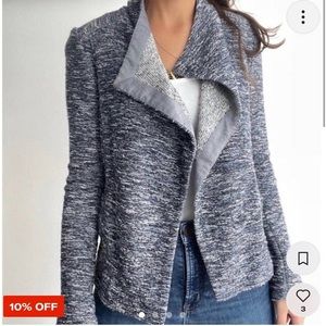 Vince Drape Front Blue Tweed Jacket XS